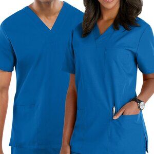 Cherokee Workwear Originals Royal Blue Unisex Drawstring Front Pocket Scrubs Set